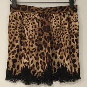 Dolce & Gabbana leopard lace silk skirt XS